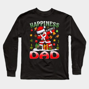 Happiness Is Being A Dad Santa Christmas Long Sleeve T-Shirt